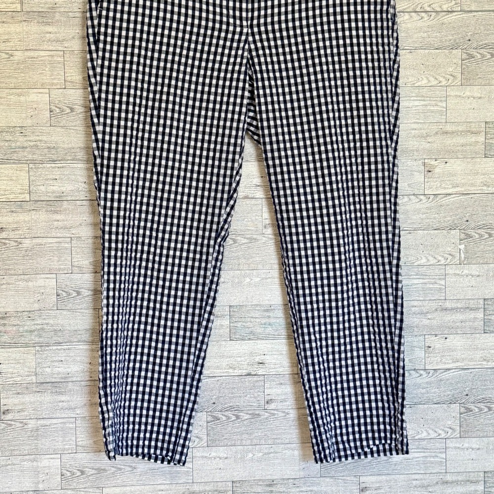J. Crew Gingham Check Cropped Pants Women's Size 8 Blue White Cotton‎ Blend - Picture 5 of 11